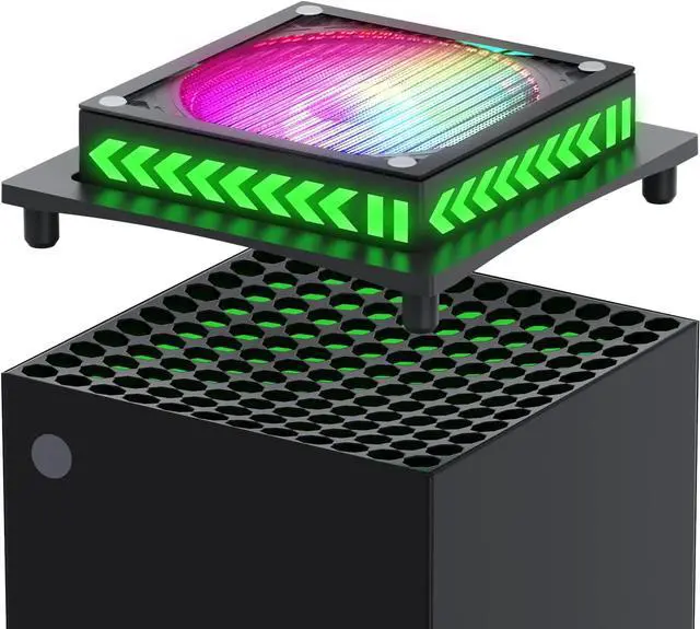 Alt view image 2 of 7 - BONAEVER Upgraded RGB Cooling Fan for Xbox Series X with Du Stand Filter Top Fan Cooling Sy Standem witHandleD Lights Independent Touch Switch Low Noise Cooling Fan for Xbox Series X