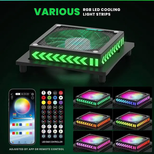 Alt view image 4 of 7 - BONAEVER Upgraded RGB Cooling Fan for Xbox Series X with Du Stand Filter Top Fan Cooling Sy Standem witHandleD Lights Independent Touch Switch Low Noise Cooling Fan for Xbox Series X