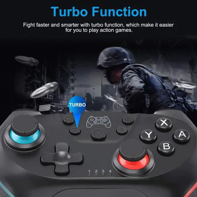 Alt view image 4 of 7 - BONAEVER Wirelss Switch Controller Switch Pro Controller for Nintendo Switch/Switch OLED/Switch Lite Remote Switch Controller Gamepad with Joy Standick Supports Wake-Up Gyro Axis Turbo Dual Vibration