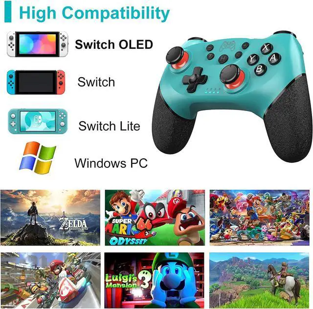 Alt view image 4 of 7 - BONAEVER Switch Controller Wireless Pro Controller Compatible for Nintendo Switch Bluetooth Switch Controller PC Game Controller Supports Gyro Axis Turbo Dual Vibration with Charging Cable