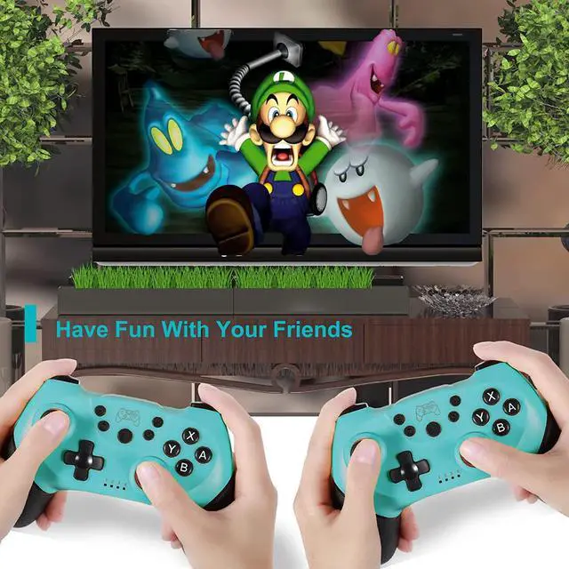 Alt view image 7 of 7 - BONAEVER Switch Controller Wireless Pro Controller Compatible for Nintendo Switch Bluetooth Switch Controller PC Game Controller Supports Gyro Axis Turbo Dual Vibration with Charging Cable