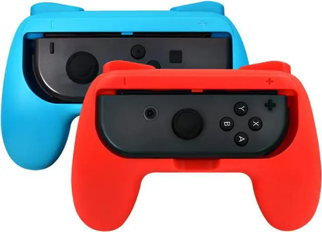 Alt view image 5 of 7 - BONAEVER 2 PCS Grips for Joy Con 2 PCS Standeering Wheel Compatible with Nintendo Switch Wheel Family Sports Party Pack Accessories Compatible with Switch / Switch OLED JoyCon Controllers