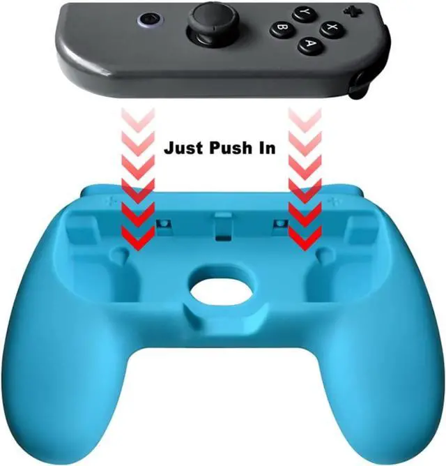Alt view image 6 of 7 - BONAEVER 2 PCS Grips for Joy Con 2 PCS Standeering Wheel Compatible with Nintendo Switch Wheel Family Sports Party Pack Accessories Compatible with Switch / Switch OLED JoyCon Controllers