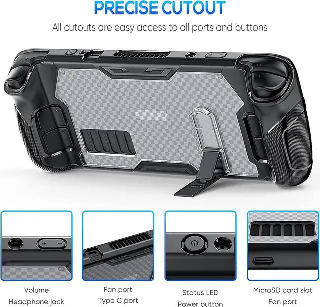 Alt view image 3 of 7 - BONAEVER Upgraded Protective Case for Steam Deck with Adjustable Stand and TPU+PC Hard Protector Cover Case Accessories with 2 Pack Screen Protector for Valve Steam Deck Anti-Scratch Durable Design