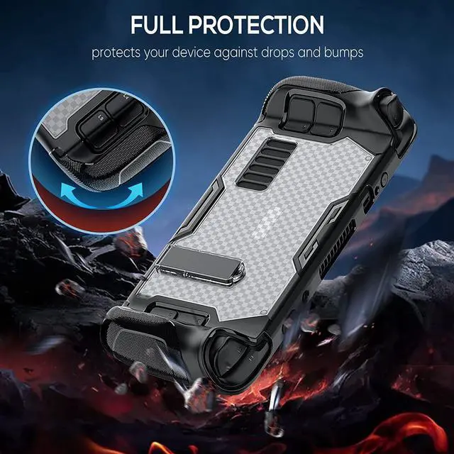 Alt view image 4 of 7 - BONAEVER Upgraded Protective Case for Steam Deck with Adjustable Stand and TPU+PC Hard Protector Cover Case Accessories with 2 Pack Screen Protector for Valve Steam Deck Anti-Scratch Durable Design