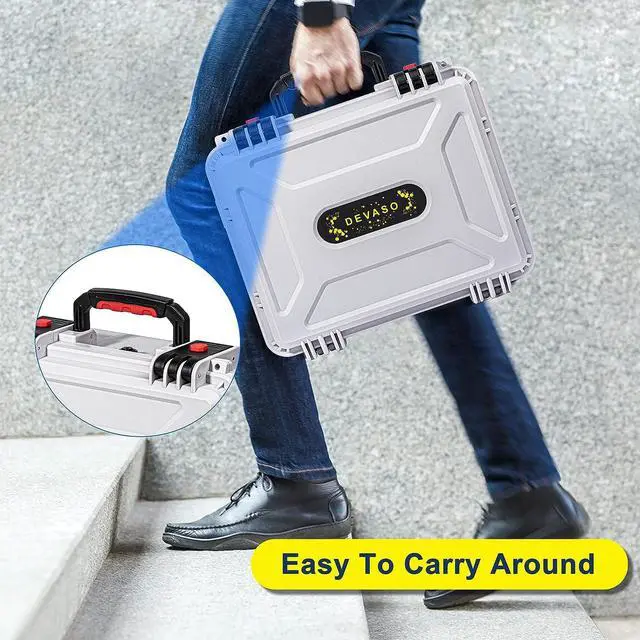 Alt view image 6 of 7 - BONAEVER Carrying Case for PSVR2 Waterproof Hard Travel Case for Play Standation VR2 Gaming Headset Controllers Accessories Suitable for Travel Home Standorage White