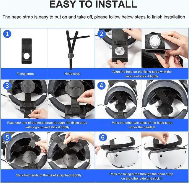 Alt view image 7 of 7 - BONAEVER Adjustable Head Strap for Play Standation VR2 Comfortable Soft PSVR2 Strap Reduced Pressure PS5 VR2 Accessories for VR Game