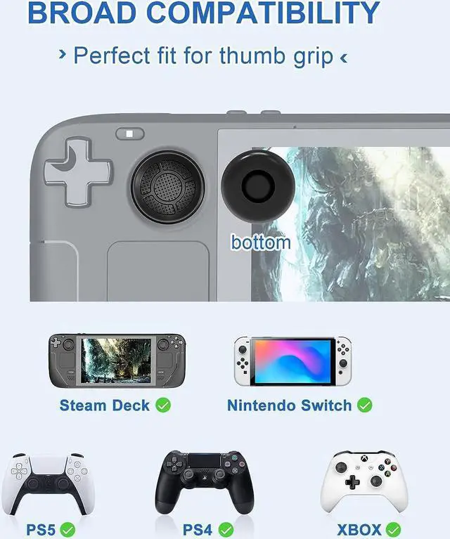 Alt view image 5 of 7 - BONAEVER Joy Stick Thumb Grips Caps DEVASO Silicone Joy Stick Protector 4 Pcs of Anti-Slip Extended Thumb Grips Covers for Steam Deck/Switch/PS5/PS4/Xbox 2 Pcs of Thumb Grips Protector for Steam Deck