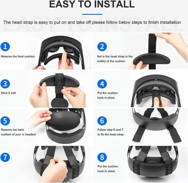 Alt view image 6 of 6 - BONAEVER Head Strap for Meta Quest Pro Adjustable Soft Strap Reduced Pressure & Comfortable Accessories for VR Game