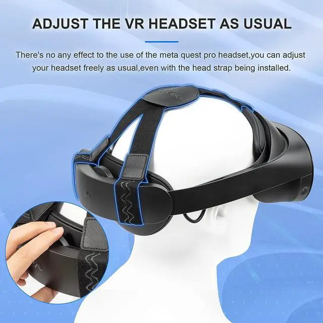 Alt view image 4 of 6 - BONAEVER Head Strap for Meta Quest Pro Adjustable Soft Strap Reduced Pressure & Comfortable Accessories for VR Game