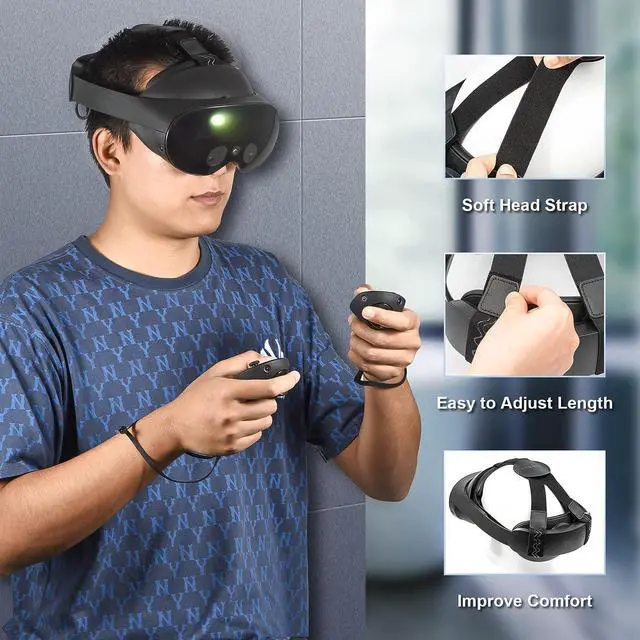 Alt view image 5 of 6 - BONAEVER Head Strap for Meta Quest Pro Adjustable Soft Strap Reduced Pressure & Comfortable Accessories for VR Game