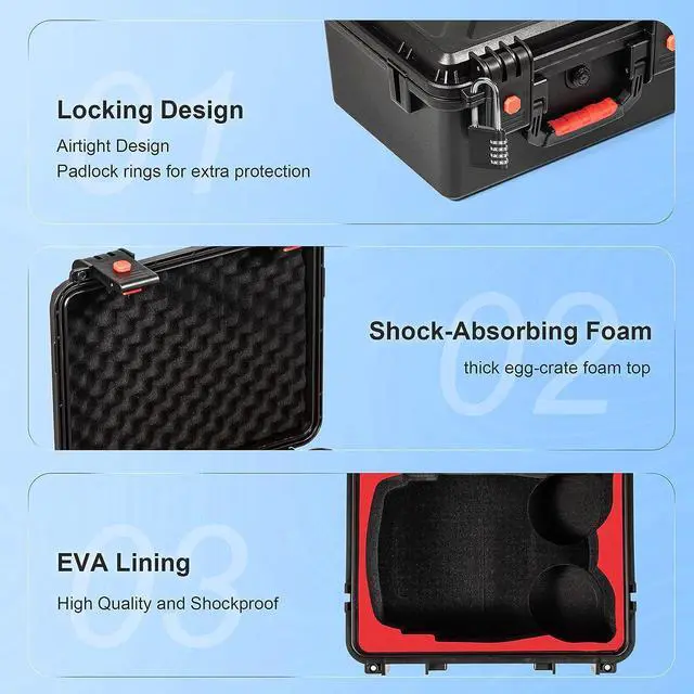 Alt view image 3 of 7 - BONAEVER Hard Carrying Case for Meta / Oculus Quest 2 with Elite Strap Professional Deluxe Waterproof Travel Case Soft Lining Hard Case for VR Gaming Headset Touch Controller Accessories - Black