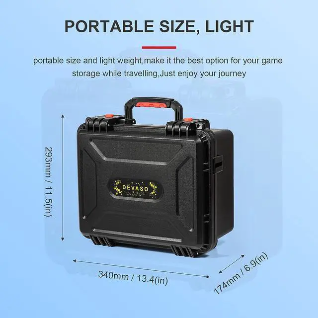 Alt view image 7 of 7 - BONAEVER Hard Carrying Case for Meta / Oculus Quest 2 with Elite Strap Professional Deluxe Waterproof Travel Case Soft Lining Hard Case for VR Gaming Headset Touch Controller Accessories - Black