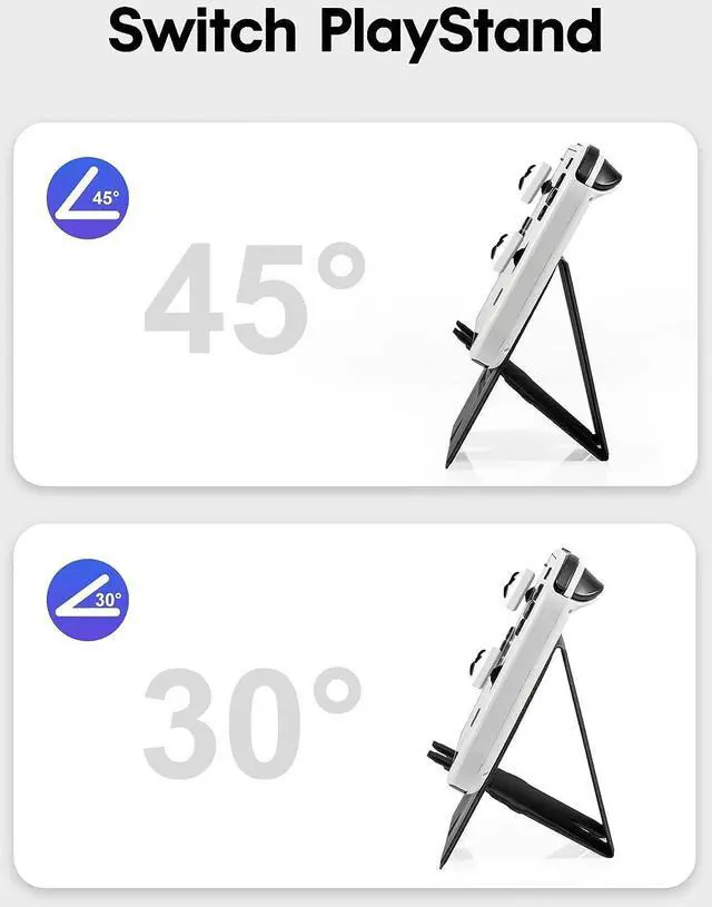 Alt view image 3 of 7 - BONAEVER Playstand for Nintendo Switch Portable Foldable Magnetic Stand for Nintendo Switch/Steam Deck/Phone 3 in 1 Accessories Kit with Stand 2pcs Switch OLED Screen Protectors & 2pcs Wheel Grip Caps