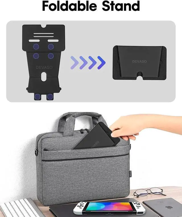 Alt view image 6 of 7 - BONAEVER Playstand for Nintendo Switch Portable Foldable Magnetic Stand for Nintendo Switch/Steam Deck/Phone 3 in 1 Accessories Kit with Stand 2pcs Switch OLED Screen Protectors & 2pcs Wheel Grip Caps