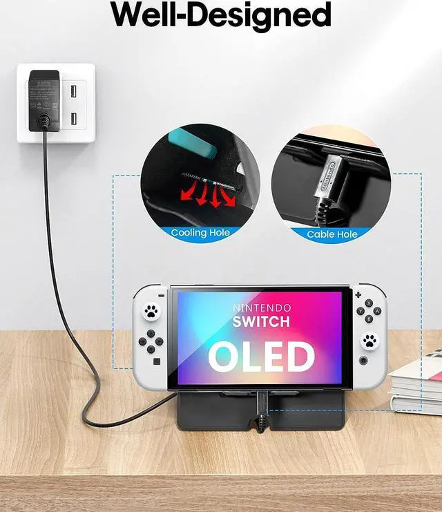 Alt view image 4 of 7 - BONAEVER Playstand for Nintendo Switch Portable Foldable Magnetic Stand for Nintendo Switch/Steam Deck/Phone 3 in 1 Accessories Kit with Stand 2pcs Switch OLED Screen Protectors & 2pcs Wheel Grip Caps