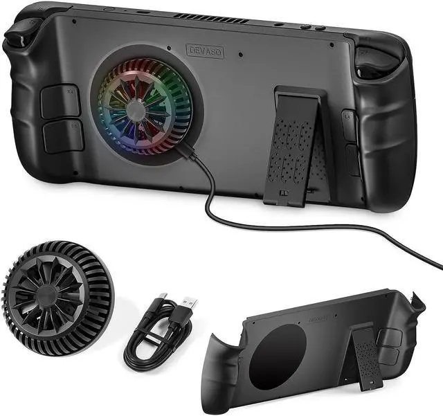 Main image of BONAEVER Back Cover with Semiconductor Cooler for Steam Deck Replacement Protective Case with Magnetic Cooling Fan Heat-Dissipation Accessories Set for Steam Deck Black