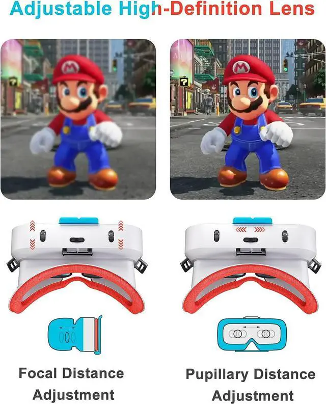 Alt view image 6 of 7 - BONAEVER VR Headset for Nintendo Switch OLED / Nintendo Switch 3D VR (Virtual Reality) Glasses Switch VR Labo Goggles Headset for Nintendo Switch