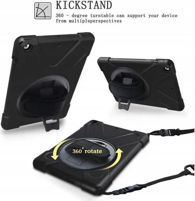 Alt view image 3 of 7 - BONAEVER Case For iPad Mini 3 2 1 Shockproof Protective Cover with 360 Degrees Rotatable Stand and Strap Shoulder Strap for iPad Mini / iPad Mini 2 / iPad Mini 3