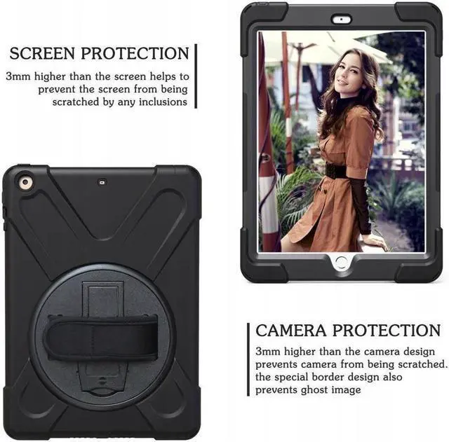 Alt view image 6 of 7 - BONAEVER Case For iPad Mini 3 2 1 Shockproof Protective Cover with 360 Degrees Rotatable Stand and Strap Shoulder Strap for iPad Mini / iPad Mini 2 / iPad Mini 3