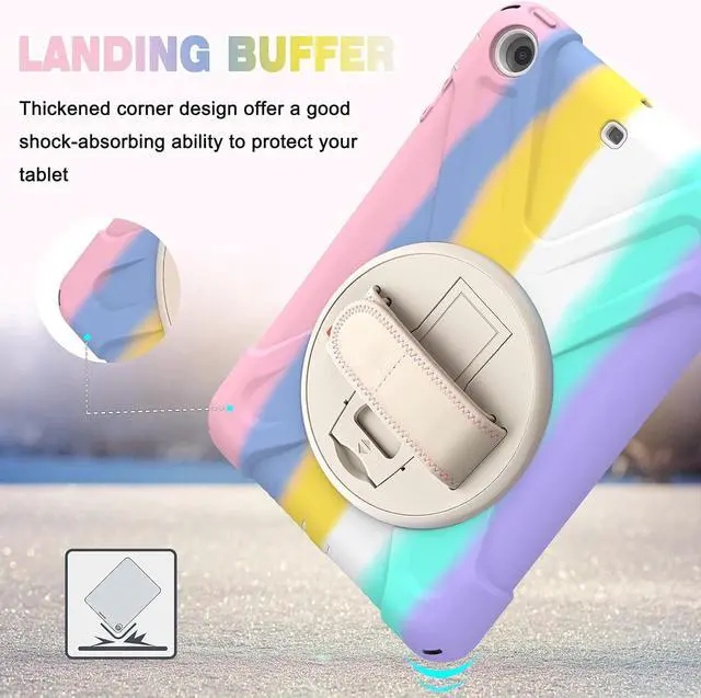 Alt view image 4 of 7 - BONAEVER Case For iPad Mini 3 2 1 Shockproof Protective Cover with 360 Degrees Rotatable Stand and Strap Shoulder Strap for iPad Mini / iPad Mini 2 / iPad Mini 3 Pink