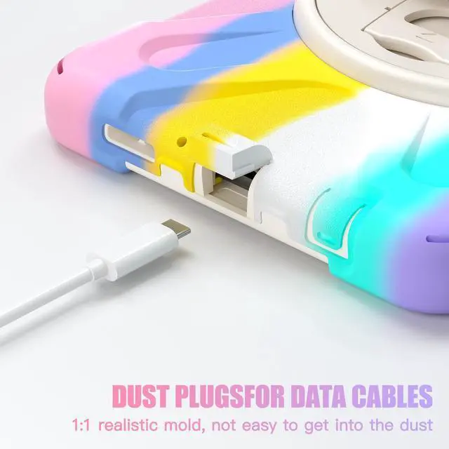 Alt view image 4 of 7 - BONAEVER Shockproof Case for Samsung Galaxy Tab A9 Case 8.7 Inch 2023 SM-X110/SM-X115/SM-117 with Pen Holder & 360 Rotating Hand Strap/Shoulder Strap Stand and Protective Cover Pink/White