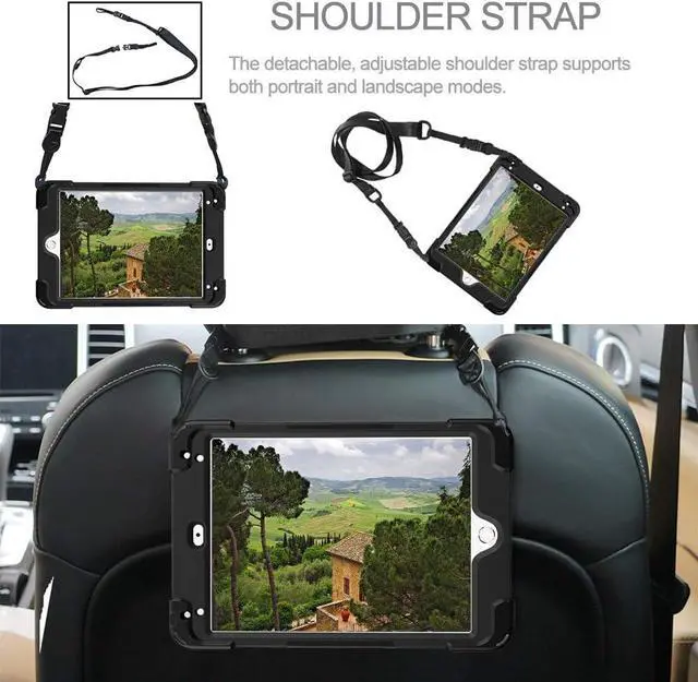 Alt view image 4 of 7 - BONAEVER For iPad Mini 5 Case iPad Mini 4 Case Shockproof Protective Rugged Cover with Pencil HolderHand Strap Stand and Shoulder Strap for iPad Mini 5th/4th Generation 7.9 Inch