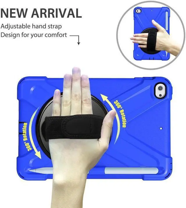 Alt view image 3 of 7 - BONAEVER For iPad Mini 5 Case iPad Mini 4 Case Shockproof Protective Rugged Cover with Pencil HolderHand Strap Stand and Shoulder Strap for iPad Mini 5th/4th Generation 7.9 Inch Blue