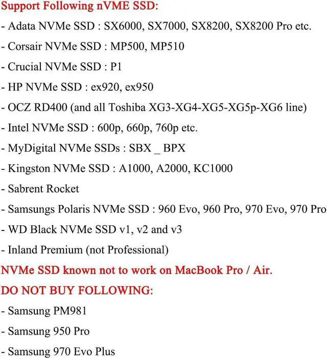 Alt view image 5 of 7 - BONAEVER M.2 NVME MacBook SSD Convert Adapter for Upgraded MacBook Air Pro Retina Mid 2013-2017 AHCI SSD Upgraded Kit for A1465 A1466 A1398 A1502
