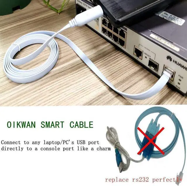 Alt view image 2 of 7 - BONAEVER 10ft USB Console Cable USB to RJ45 Cable Essential Accesory of Cisco NETGEAR Ubiquity LINKSYS TP-Link Routers/Switches for Laptops in Windows Mac Linux (Blue)