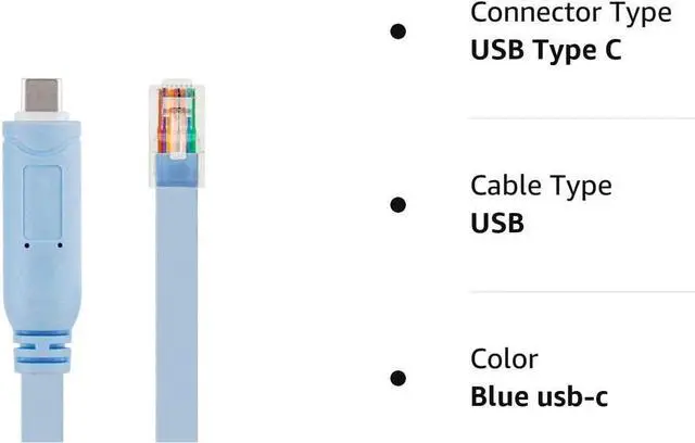 Alt view image 6 of 7 - BONAEVER USB-C Cisco Console Cable 6ft USB Type C to RJ45 Serial Adapter Essential Accessory of Cisco NETGEAR Ubiquity LINKSYS TP-Link Routers/Switches for Laptops