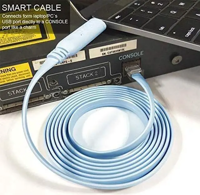 Alt view image 2 of 7 - BONAEVER USB-C Cisco Console Cable 6ft USB Type C to RJ45 Serial Adapter Essential Accessory of Cisco NETGEAR Ubiquity LINKSYS TP-Link Routers/Switches for Laptops