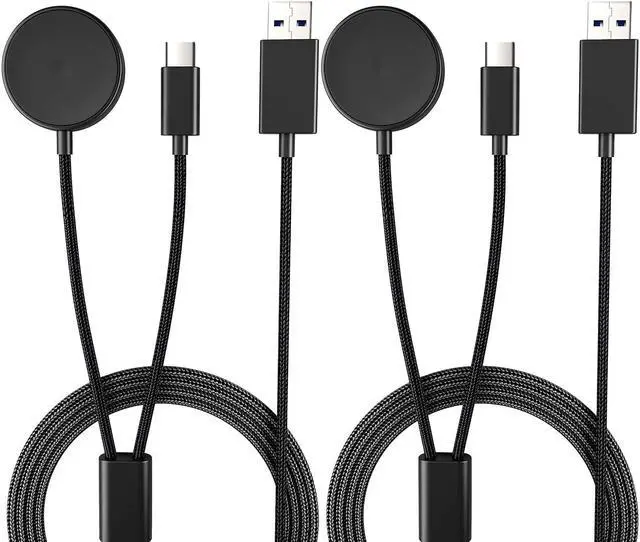 Main image of BONAEVER Compatible with Samsung Galaxy Watch 6 Charger Cable 2 in 1 Charging Cable for Galaxy Z Flip5/Z Fod5/Z Flip4/Fod4/S23/ S22/S21/S20 Galaxy Watch 6/6 Classic/5/4/3/Active Watch(2 Pack)