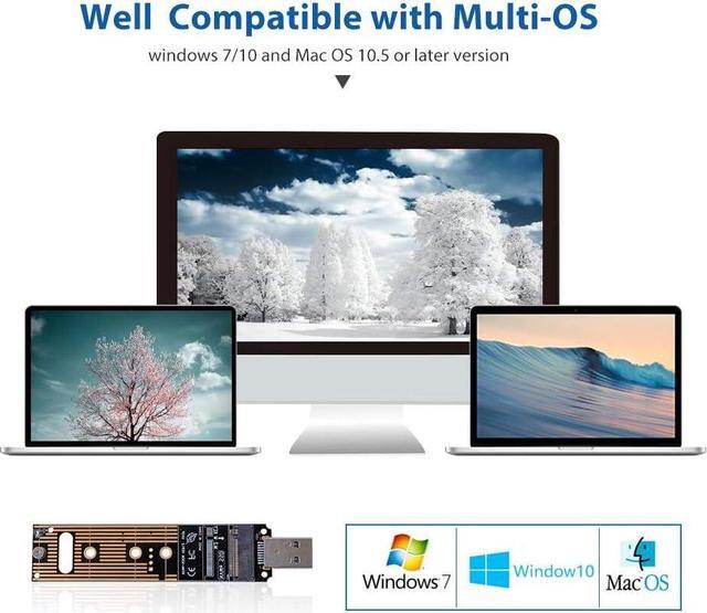 Alt view image 6 of 6 - BONAEVER NVMe to USB Adapter M.2 SSD to USB 3.1 Type A Card M.2 PCIe Based M Key Hard Drive Converter Reader as Portable SSD 10 Gbps USB 3.1 Gen 2 Bridge Chip Support Windows XP 7 8 10 MAC OS