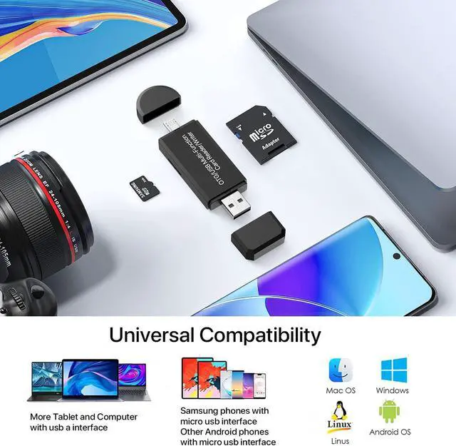 Alt view image 5 of 7 - Micro USB OTG to USB 2.0 SD Card Adapter, Micro SD Card Reader, Trail Camera Memory Card Adapter Connector for Android Phone/Computer/Tablet, Supports SD/SDHC/SCXC/MMC/MMC Micro