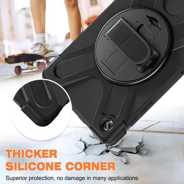 Alt view image 2 of 7 - BONAEVER Case for Samsung Galaxy Tab A9 Plus 11 Inch 2023 (SM-X210/X216/X218) Shockproof Hard Protective Cover with 360 Rotating Hand Strap & Stand +Shoulder Strap for Galaxy A9 Plus 11"