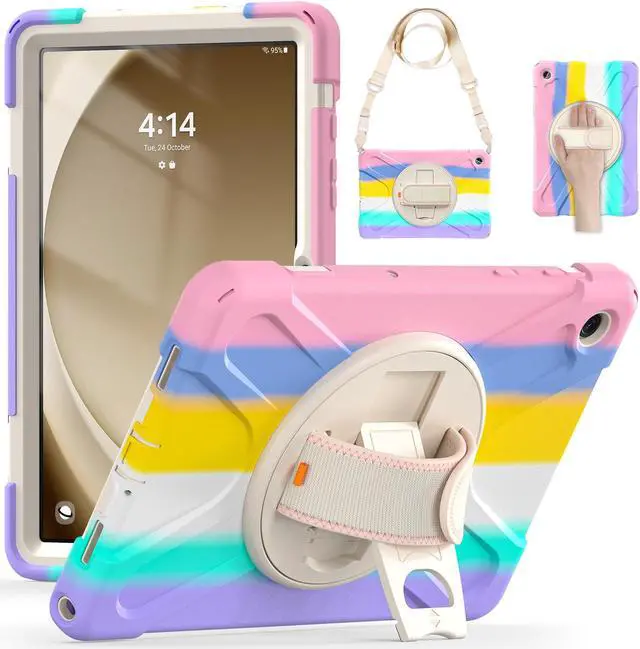 Main image of BONAEVER Case for Samsung Galaxy Tab A9 Plus 11 Inch 2023 (SM-X210/X216/X218) Shockproof Hard Protective Cover with 360 Rotating Hand Strap & Stand +Shoulder Strap for Galaxy A9 Plus 11"