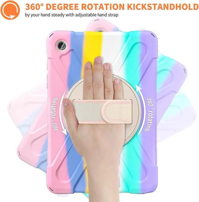Alt view image 6 of 7 - BONAEVER Case for Samsung Galaxy Tab A9 Plus 11 Inch 2023 (SM-X210/X216/X218) Shockproof Hard Protective Cover with 360 Rotating Hand Strap & Stand +Shoulder Strap for Galaxy A9 Plus 11"