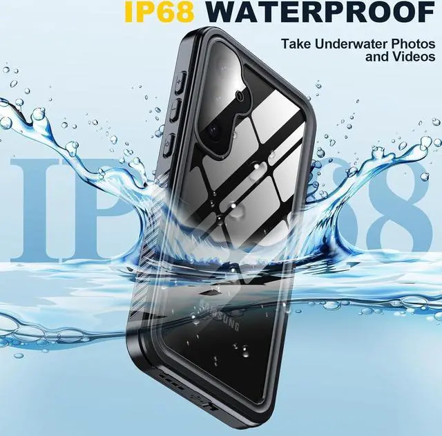 Alt view image 3 of 7 - BONAEVER for Samsung Galaxy S23 FE 5G Case Waterproof Built in Screen Protector 360° Protective Shockproof IP68 Underwater Case for Galaxy S23 FE 5G - Black