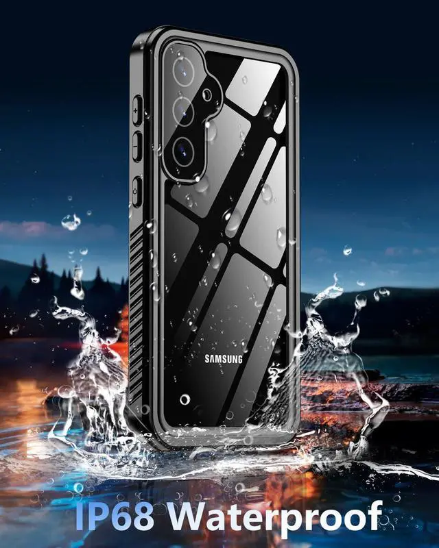 Alt view image 2 of 7 - BONAEVER for Samsung Galaxy S23 FE Case Waterproofwith Built-in Screen&Camera Protector360° Protection Shockproof Anti-Scratch Case for Galaxy S23 FE 6.4" -Black