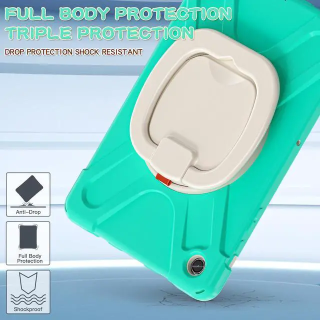Alt view image 3 of 7 - BONAEVER Case for Samsung Galaxy Tab A9 Plus 11 inch 2023 Model SM-X210/X216/X218 with 360° Rotating Stand and Strap & Shoulder Strap Shockproof Cover for Galaxy Tab A9 Plus 11" Mint Green