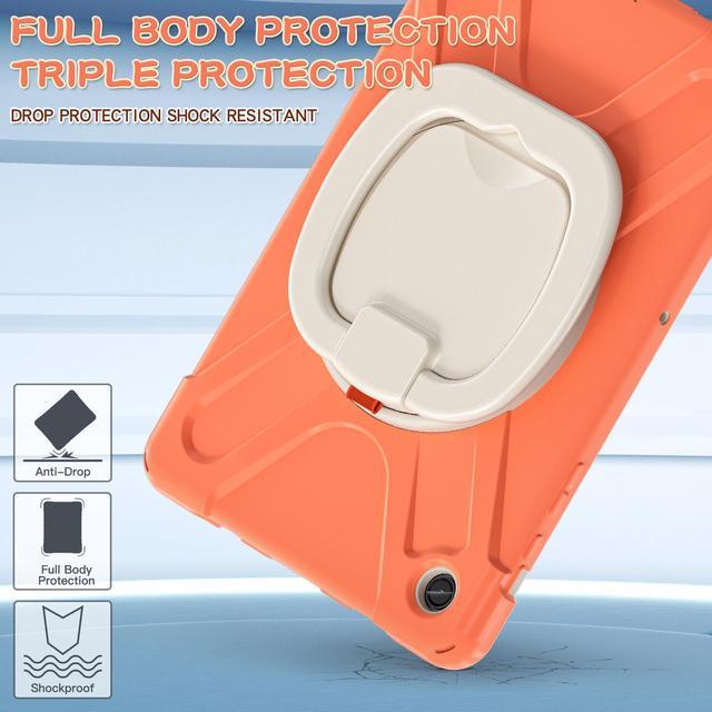 BONAEVER Case for Samsung Galaxy Tab A9 Plus 11 Inch 2023  (SM-X210/X216/X218) Shockproof Hard Protective Cover with 360 Rotating H  Strap & Stand +Shoulder Strap for Galaxy A9 Plus 11 Orange 