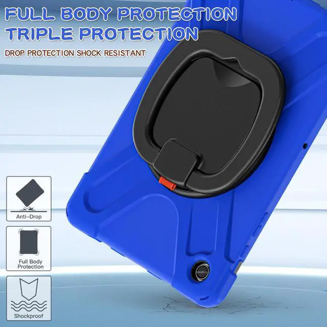 Alt view image 3 of 7 - BONAEVER Case for Samsung Galaxy Tab A9 Plus 11 inch 2023 Model SM-X210/X216/X218 with 360° Rotating Stand and Strap & Shoulder Strap Shockproof Cover for Galaxy Tab A9 Plus 11" Blue