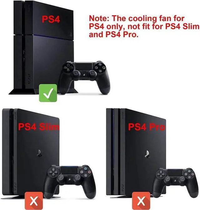Alt view image 2 of 7 - BONAEVER Cooling Fan Cooler Fit for PS4 USB External Super Turbo Temperature Cooling Fan With 5 Turbo Fans USB Cable Compatible With Sony Play Station 4 Gaming Console
