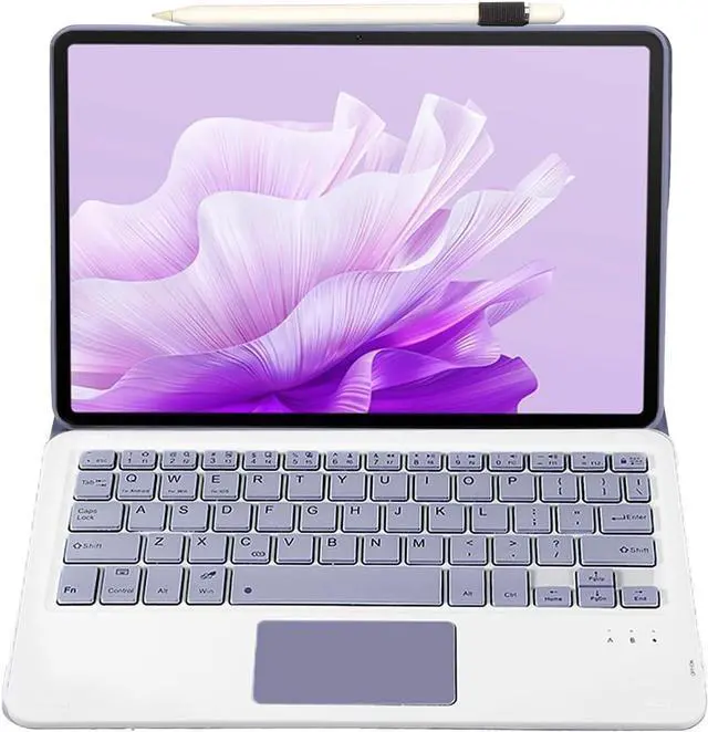 Alt view image 2 of 4 - BONAEVER Touchpad Keyboard Case for Lenovo Tab M11 11 inch 2024 TB330FU TB331FC Bluetooth Trackpad Keyboard Cover with Pencil Holder for Lenovo Xiaoxin Pad 11 Inch 2024 Purple