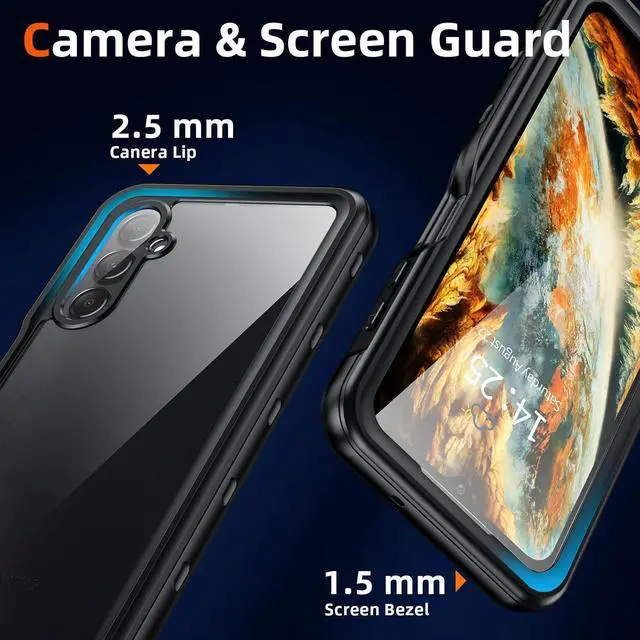 Alt view image 5 of 6 - BONAEVER For Samsung Galaxy A15 5G Waterproof Case with Built-in Screen Protector Full Protection Shockproof Dustdproof Phone Cover for Samsung Galaxy A15 5G