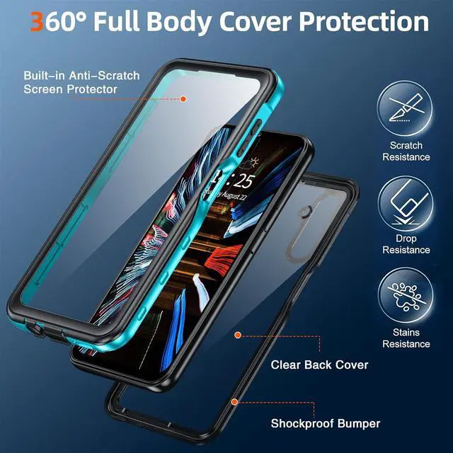 Alt view image 5 of 6 - BONAEVER For Samsung Galaxy A15 5G Waterproof Case with Built-in Screen Protector Full Protection Shockproof Dustdproof Phone Cover for Samsung Galaxy A15 5G Blue