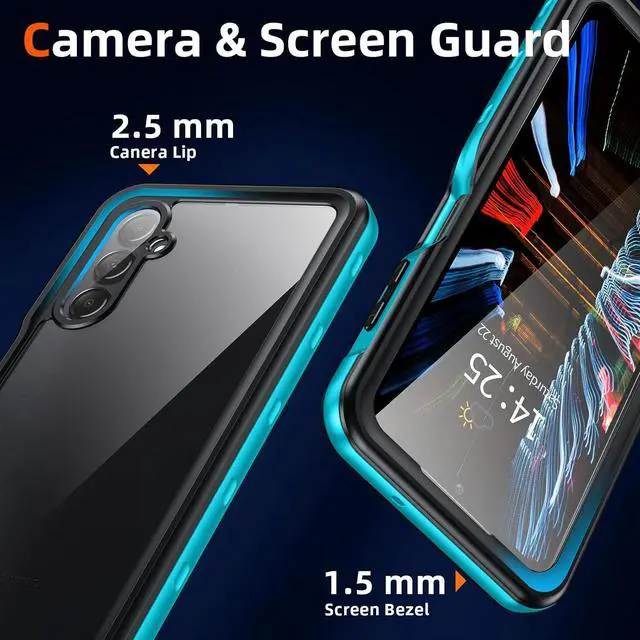 Alt view image 4 of 6 - BONAEVER For Samsung Galaxy A15 5G Waterproof Case with Built-in Screen Protector Full Protection Shockproof Dustdproof Phone Cover for Samsung Galaxy A15 5G Blue