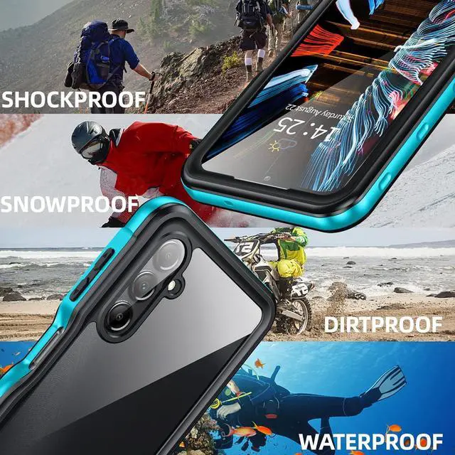 Alt view image 6 of 6 - BONAEVER For Samsung Galaxy A15 5G Waterproof Case with Built-in Screen Protector Full Protection Shockproof Dustdproof Phone Cover for Samsung Galaxy A15 5G Blue