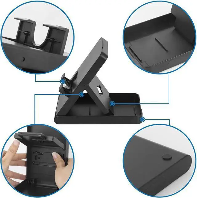 Alt view image 4 of 7 - BONAEVER Switch Stand Adjustable Play Stand Compatibe with Nintendo Switch Console Portable Compact Play Stand Mount with 3 Different Angles